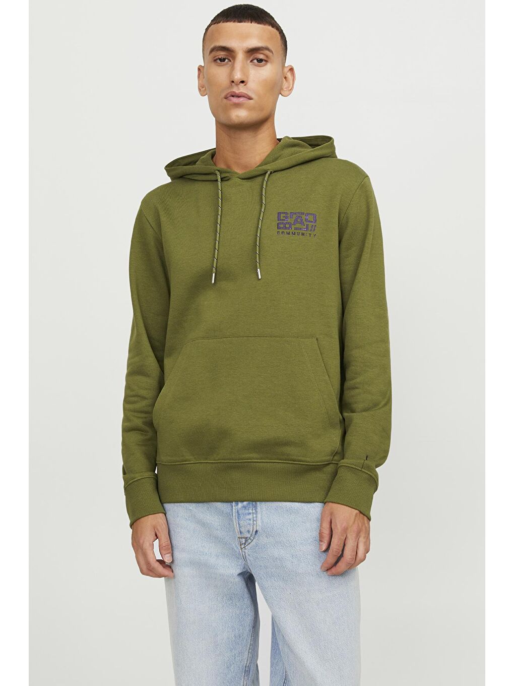 Jack & Jones Zeytin Yeşili Core Jcowaffle Kapüşonlu Erkek Sweat 12242225