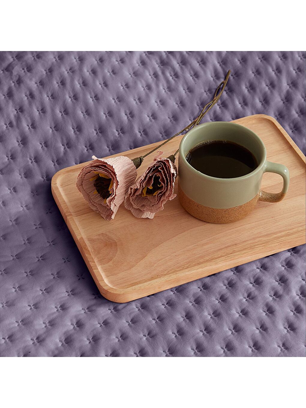 Çift Kişilik Yatak Örtüsü Koyu Mürdüm 180x250 Cm-3