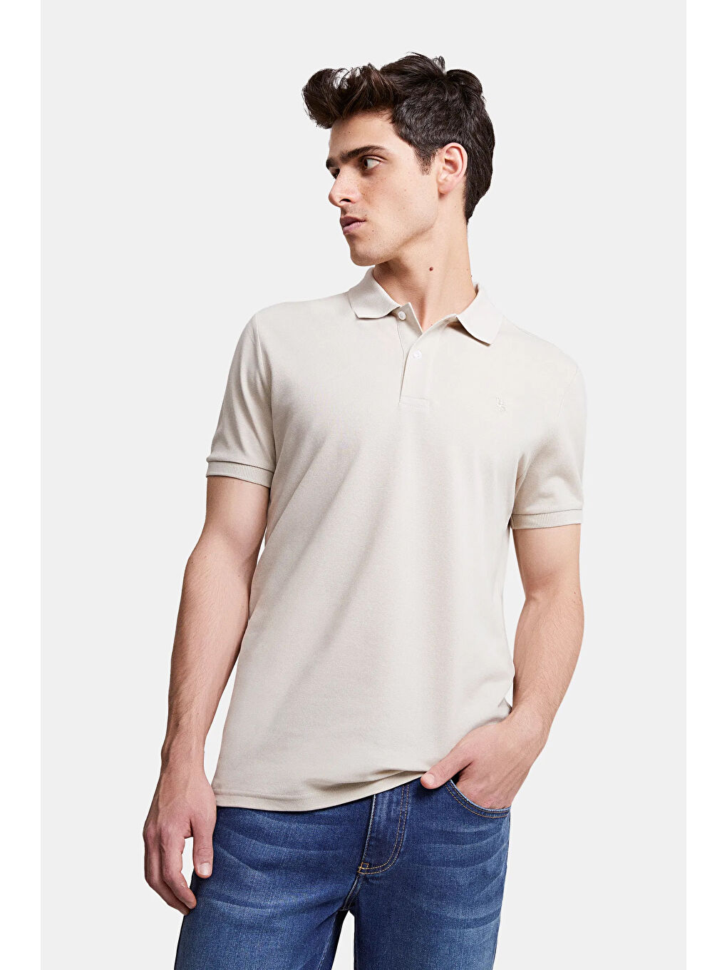 Regular Fit Mürdüm/Açık Sarı/Taş Pike Dokulu %100 Pamuk Polo Yaka Tişört-3