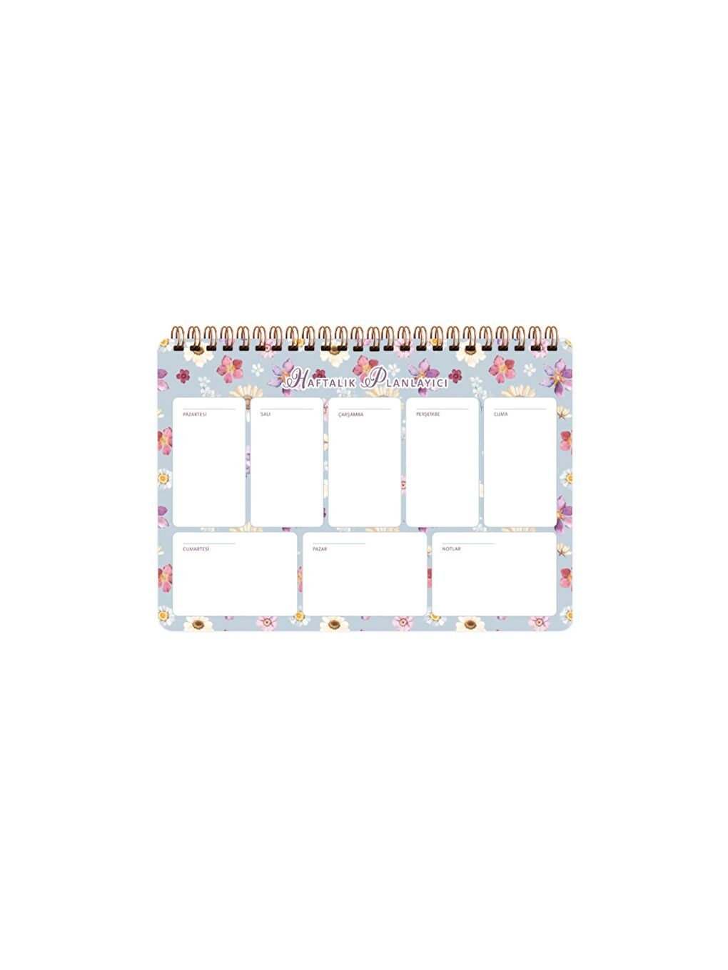 Keskin Color Lila Spiralli Planner Lila Çiçek 17x24