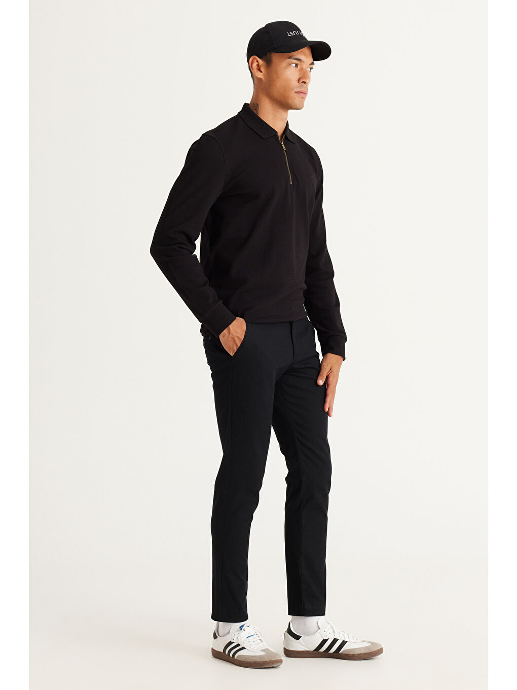 Erkek Siyah Slim Fit Dar Kesim Pamuklu Esnek Rahat Armürlü Pantolon