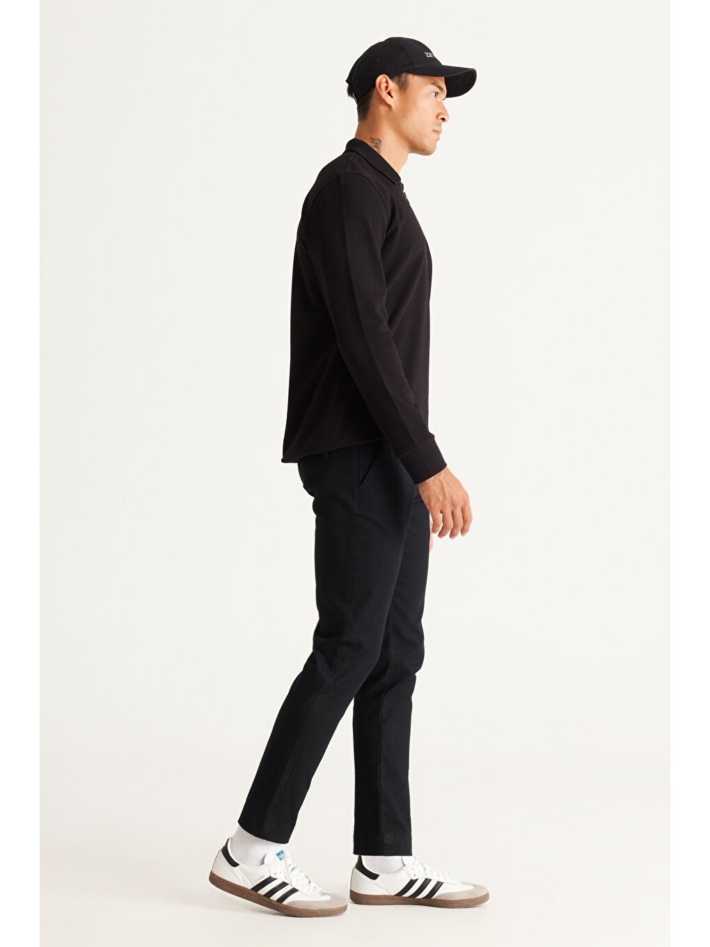 Erkek Siyah Slim Fit Dar Kesim Pamuklu Esnek Rahat Armürlü Pantolon-1