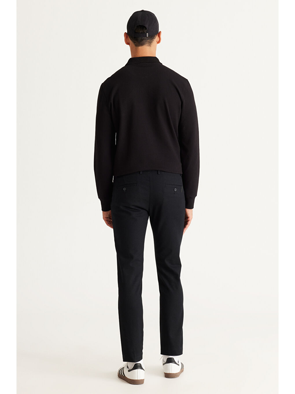 Erkek Siyah Slim Fit Dar Kesim Pamuklu Esnek Rahat Armürlü Pantolon-4