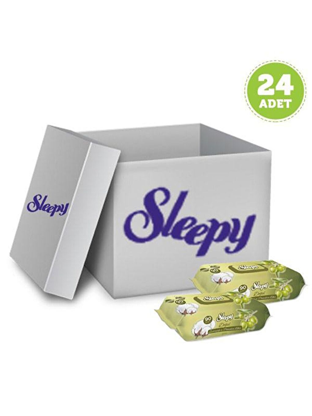 Sleepy Islak Havlu Zeytinyağı-Pamuksu Lifler 90 lı x 24 Adet (2160 Yaprak)