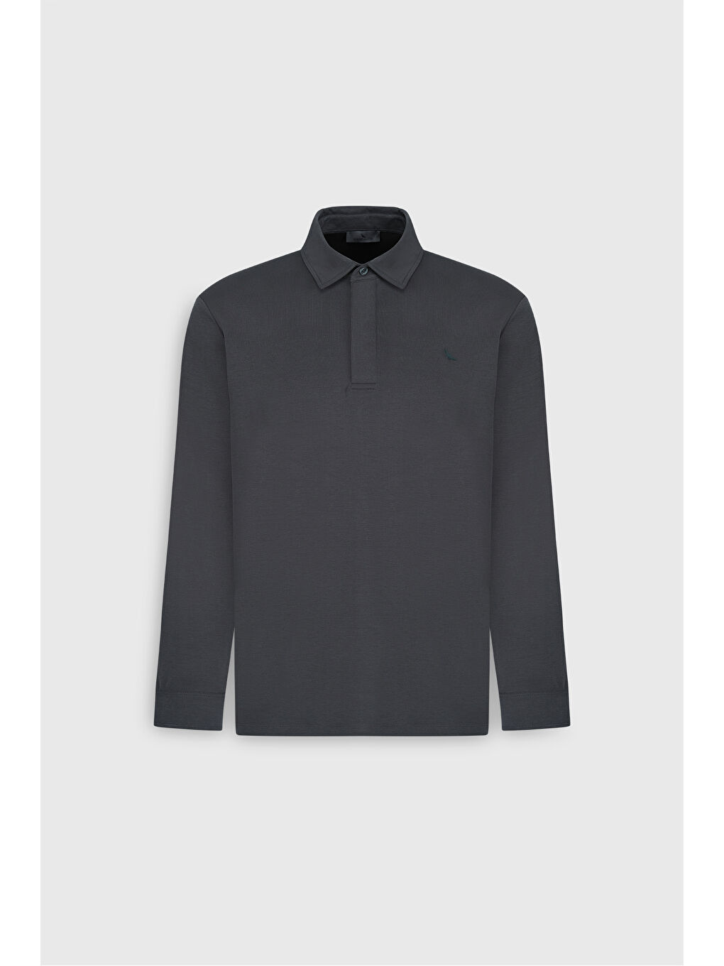 Erkek Antrasit 360 Her Yöne Esneyen Slim Fit Dar Kesim Polo Yaka Esnek Tişört-5