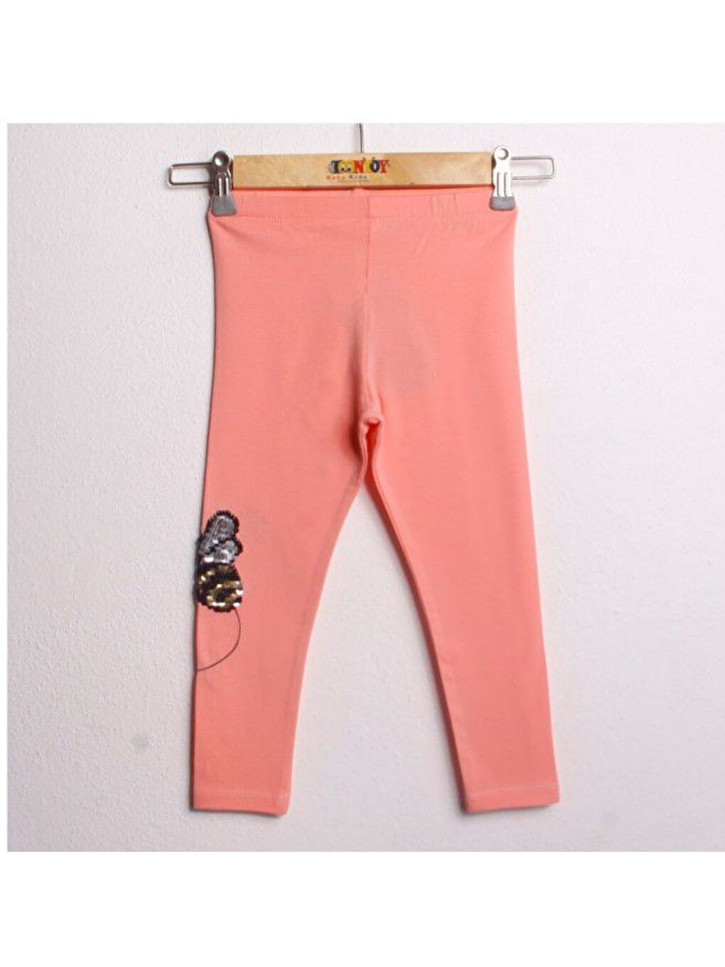 Pembe Kız Çocuk Tayt Pul Arı Nakış