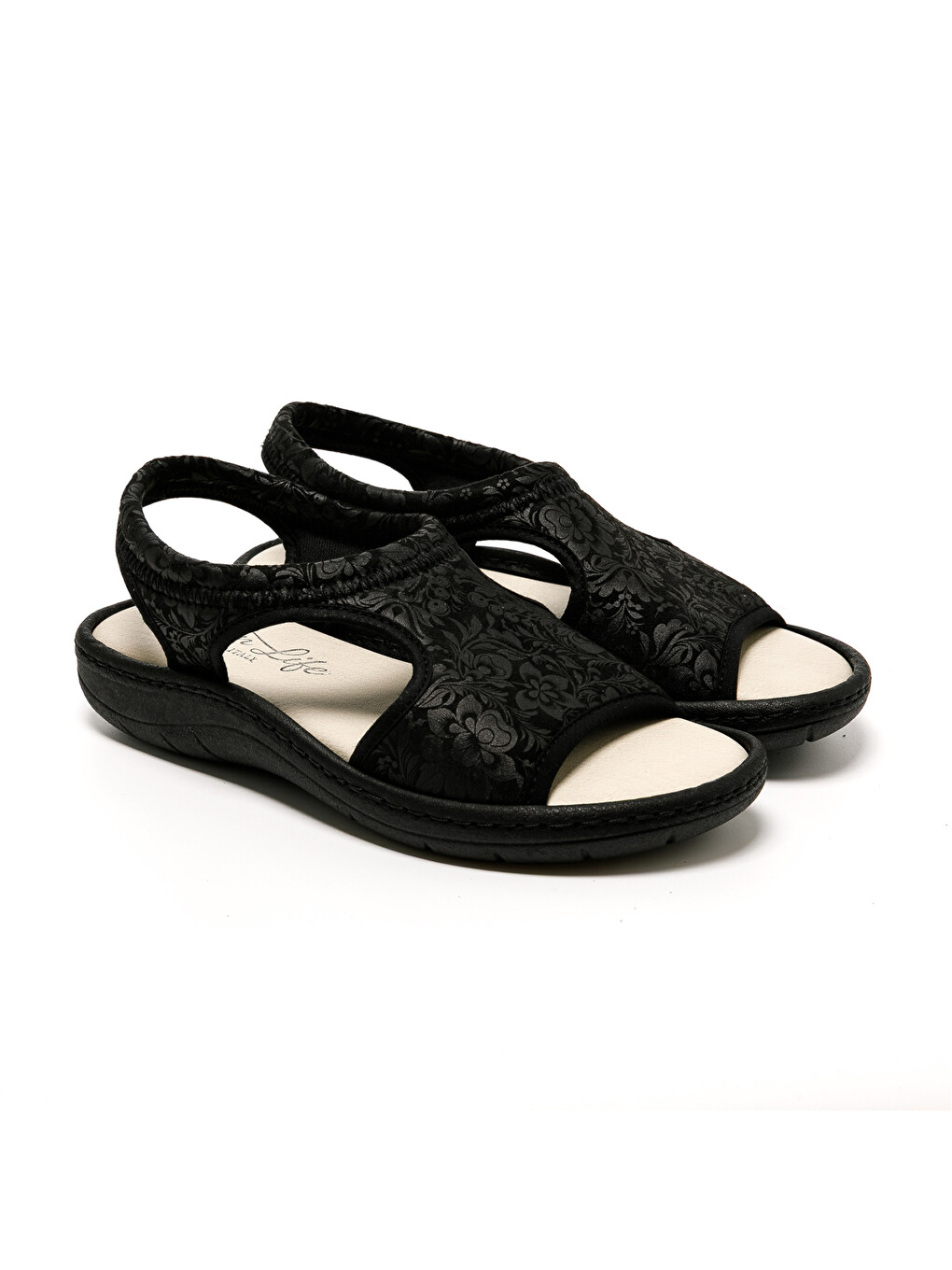 Siyah Kadın Sandalet 5364 STRETCH WOMEN'S FOOTWEAR Black-2