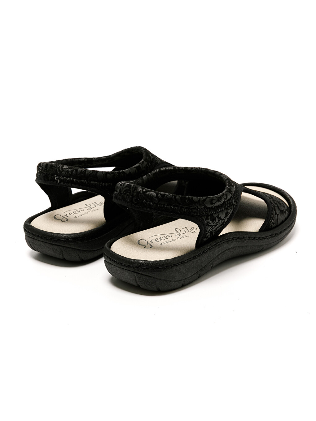 Siyah Kadın Sandalet 5364 STRETCH WOMEN'S FOOTWEAR Black-4