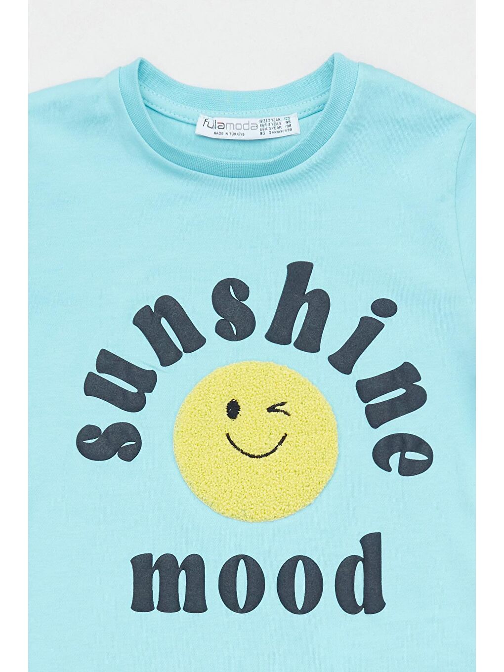 Gri Baskılı Bisiklet Yaka Erkek Çocuk Tişört-2