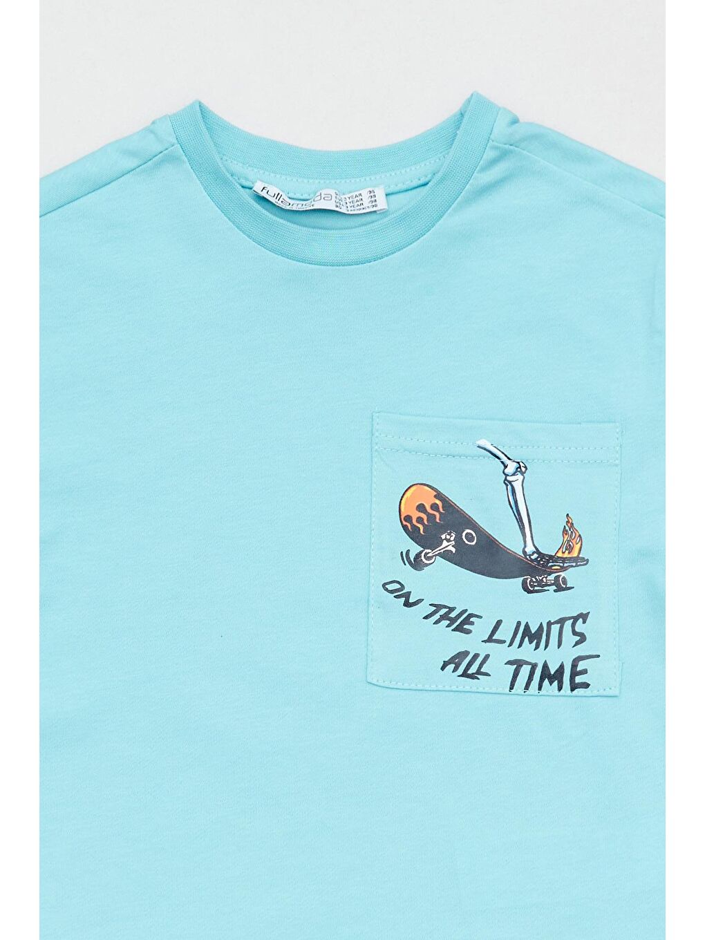 Gri Baskılı Bisiklet Yaka Erkek Çocuk Tişört-2