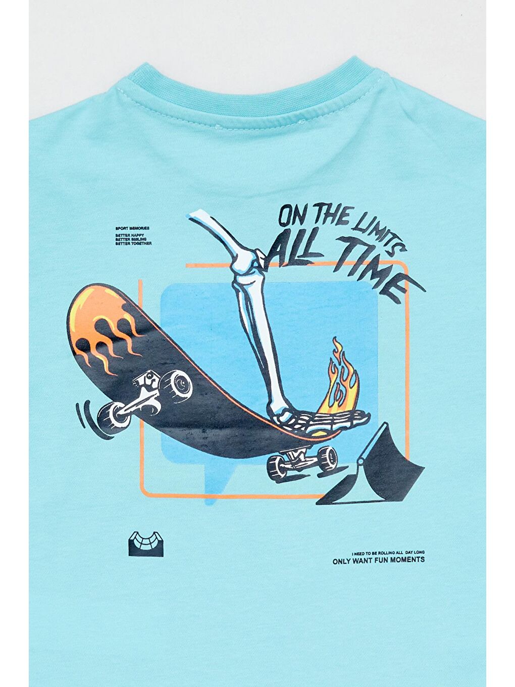 Gri Baskılı Bisiklet Yaka Erkek Çocuk Tişört-3