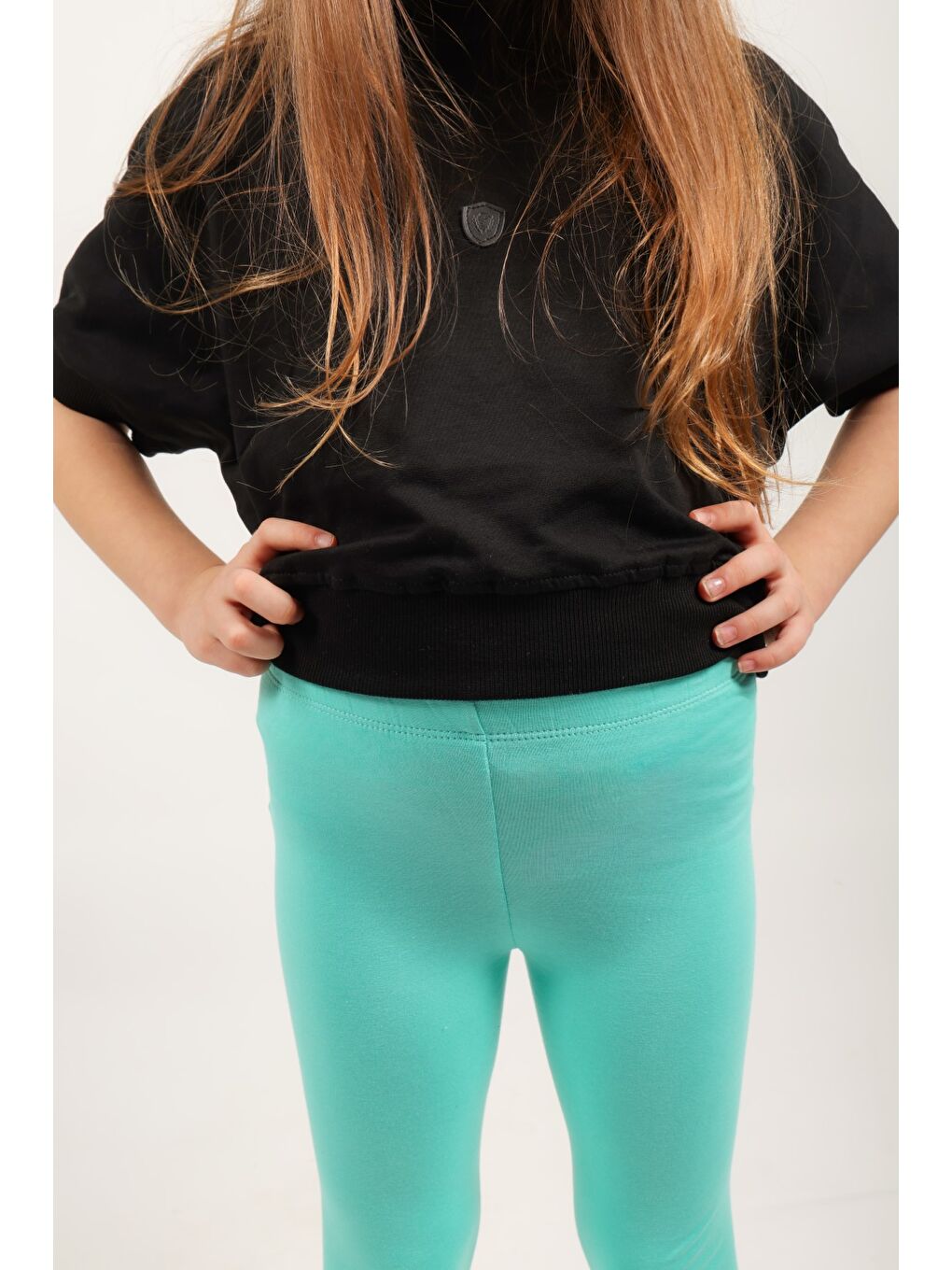 Yeşil Kız Çocuk Tayt Pul Arı Nakış-6