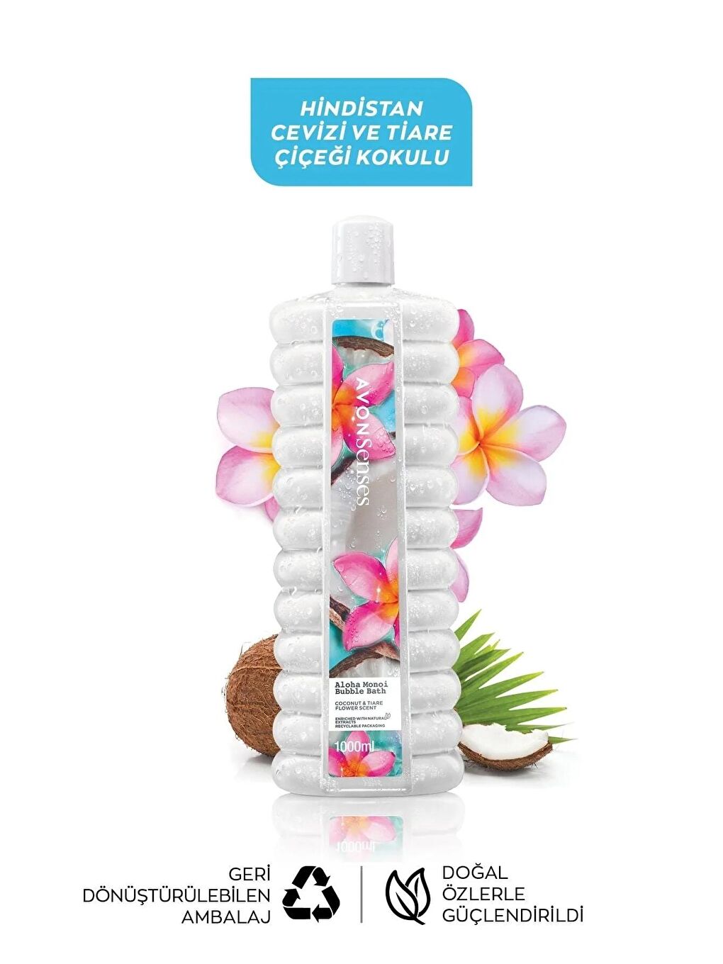 AVON Renksiz Aloha Monoi Banyo Köpüğü 1 Lt. Üçlü Set - 2