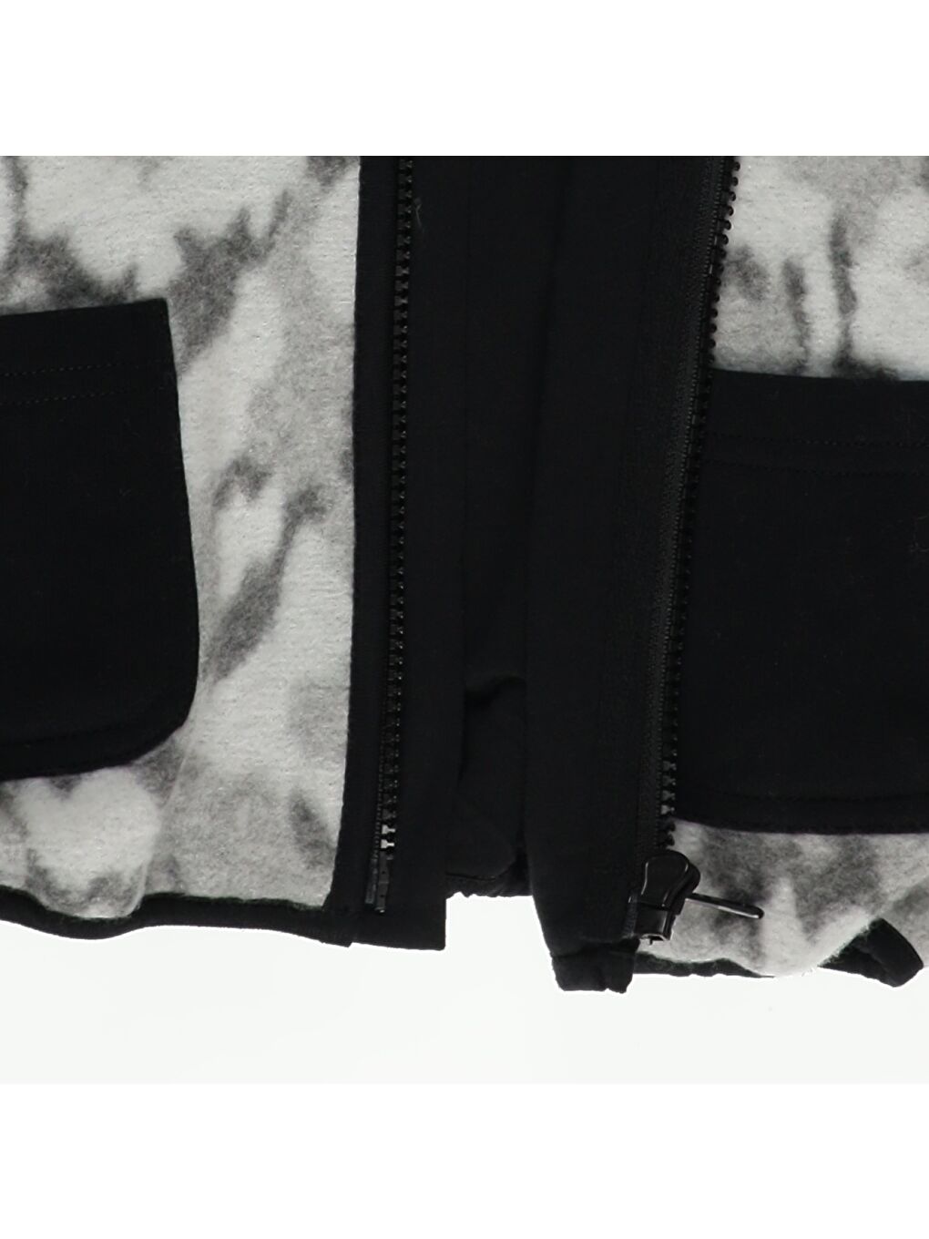 Siyah Erkek Çocuk Kapüşonlu Cepli Polar Mont-4