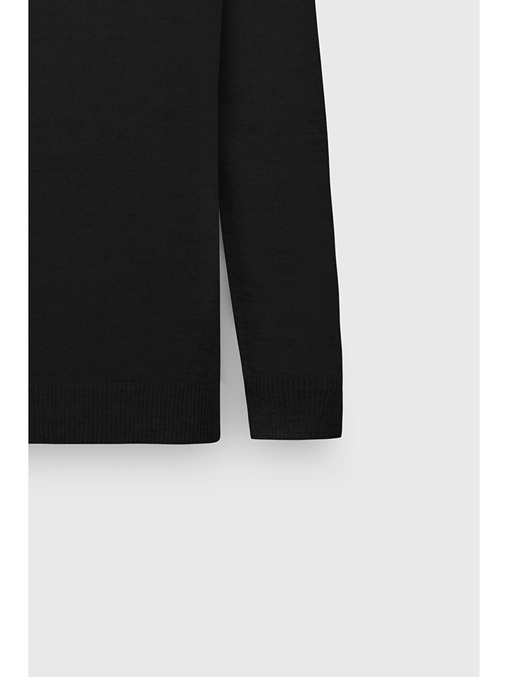 Erkek Siyah Pamuklu Sıcak Tutan Standart Fit Normal Kesim Bato Yaka Triko Kazak-8