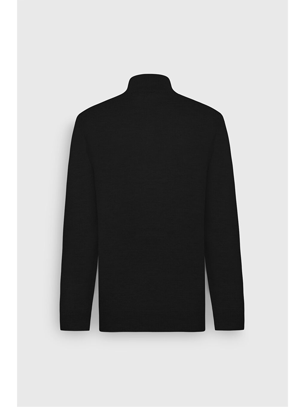 Erkek Siyah Pamuklu Sıcak Tutan Standart Fit Normal Kesim Bato Yaka Triko Kazak-9