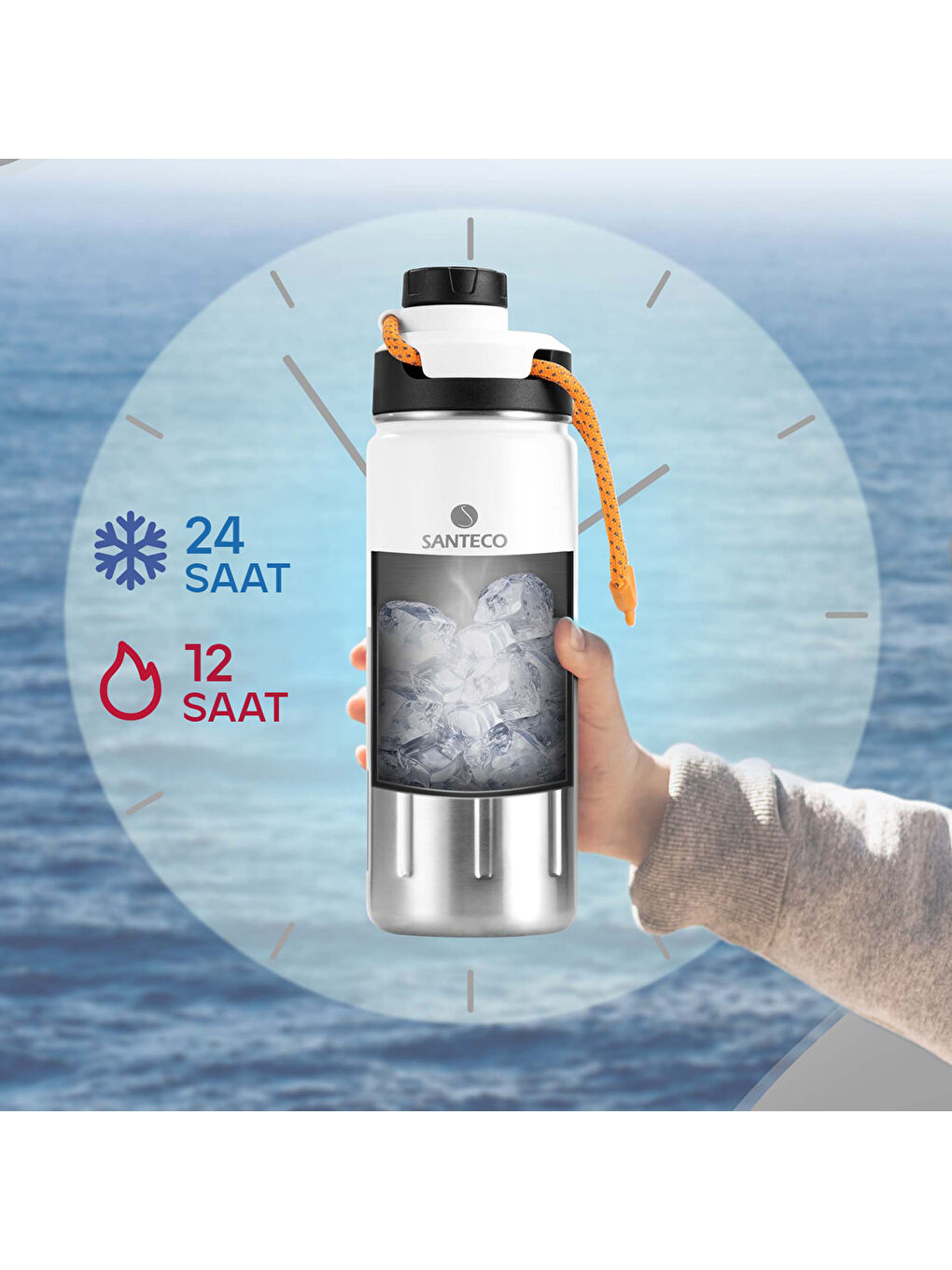 Ktwo Sporcu Termosu 500 Ml-Beyaz-6