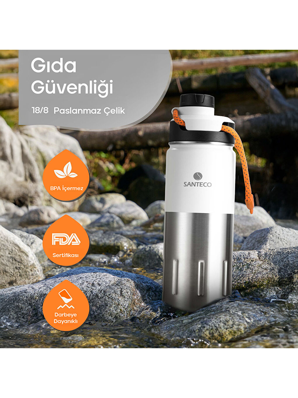 Ktwo Sporcu Termosu 500 Ml-Beyaz-7