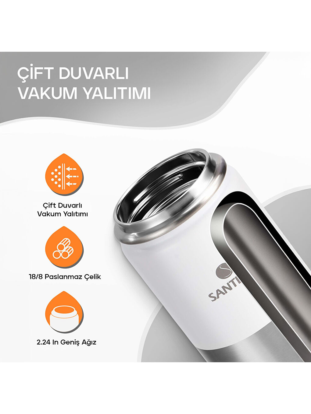 Ktwo Sporcu Termosu 500 Ml-Beyaz-8