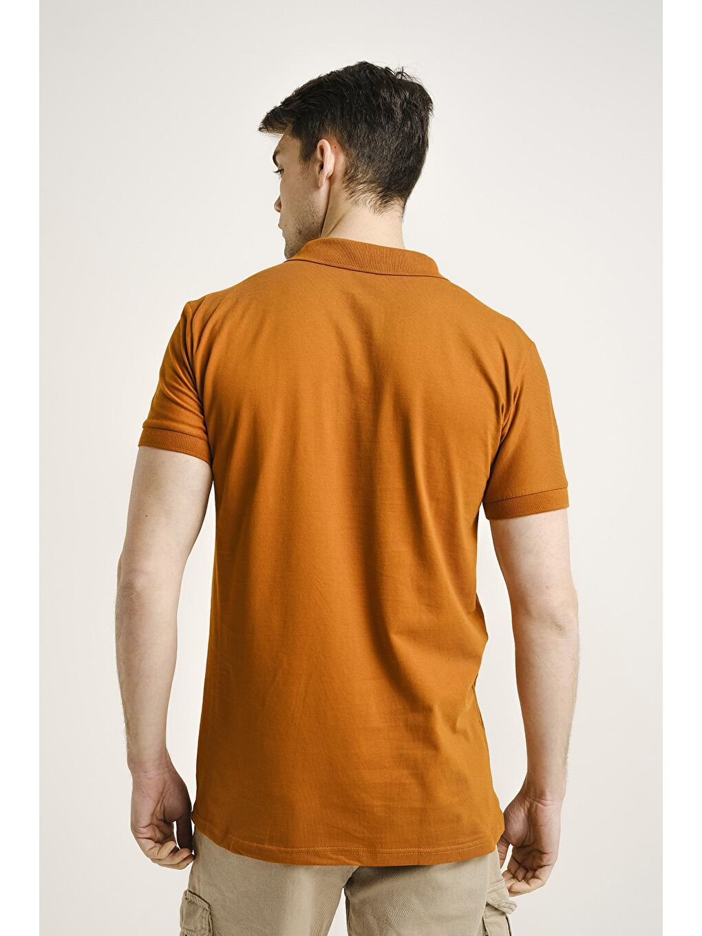 Turuncu Polo Yaka Slim Fit Erkek Tshirt-3