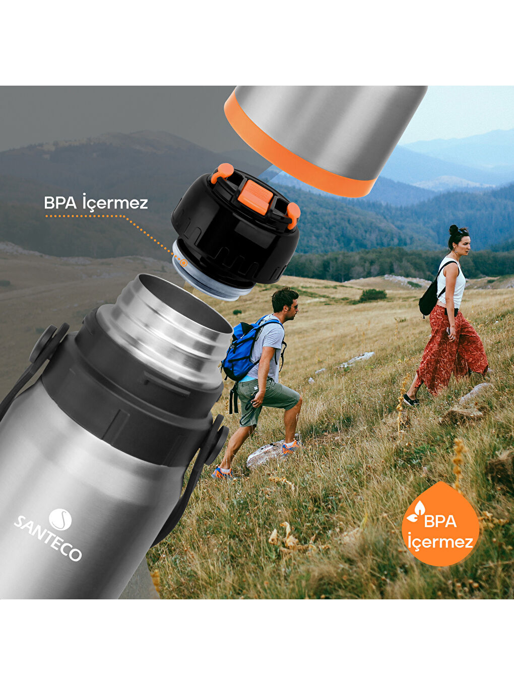 Santeco Kahve Termosu 650 Ml-Gri-3