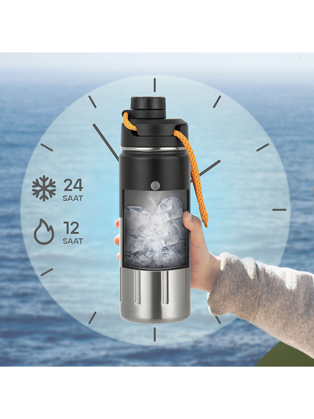 Ktwo Sporcu Termosu 500 Ml-Siyah-7