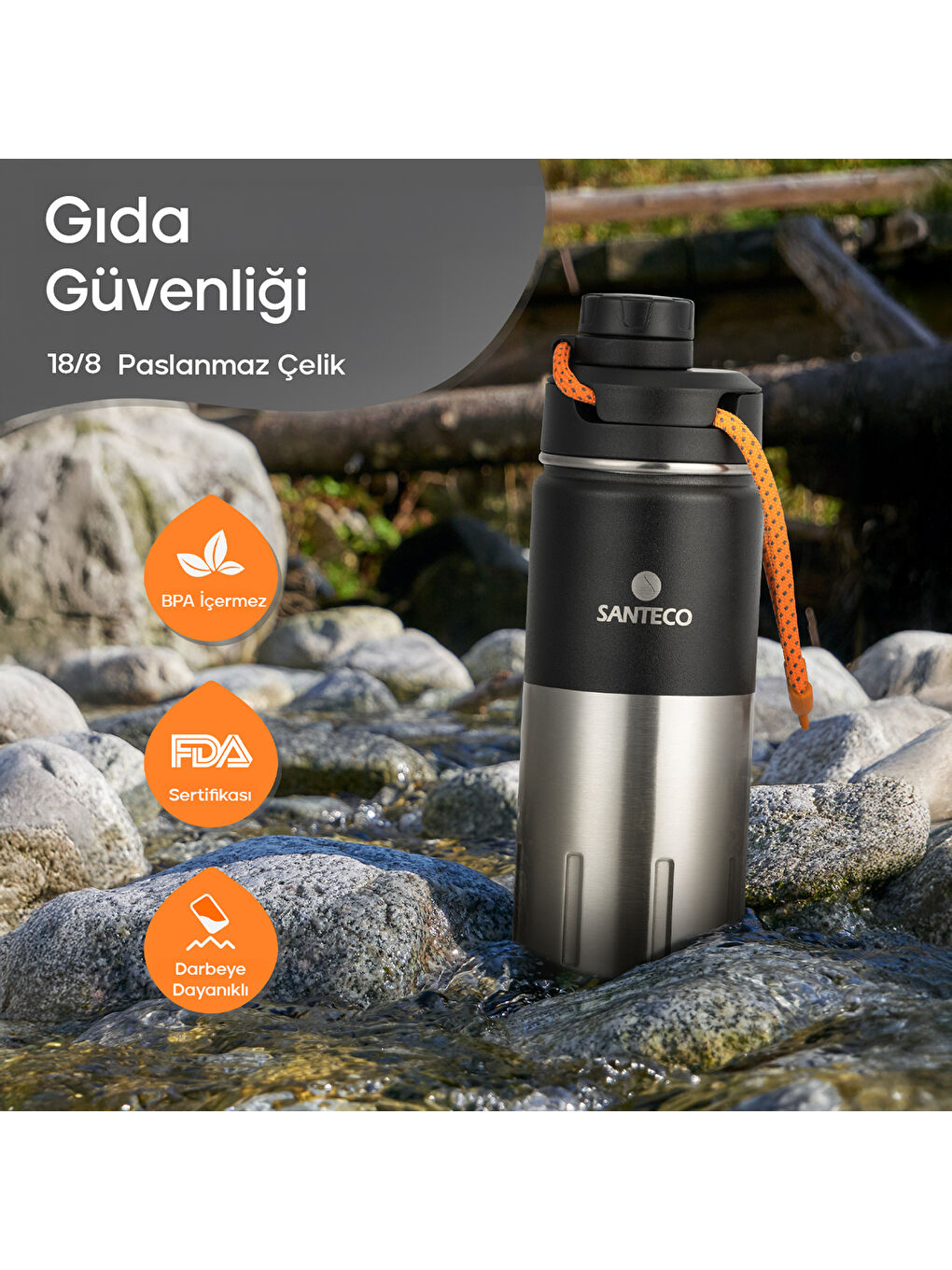 Ktwo Sporcu Termosu 500 Ml-Siyah-8