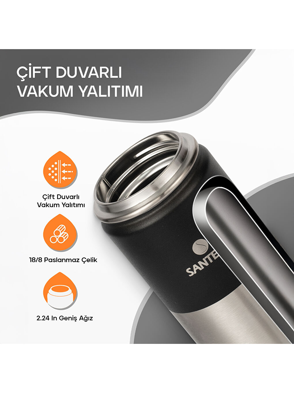 Ktwo Sporcu Termosu 500 Ml-Siyah-9