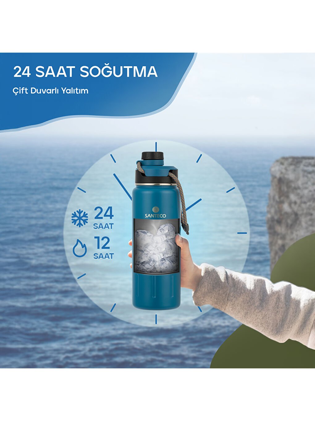 Ktwo Sporcu Termosu 710 Ml-Mavi-6