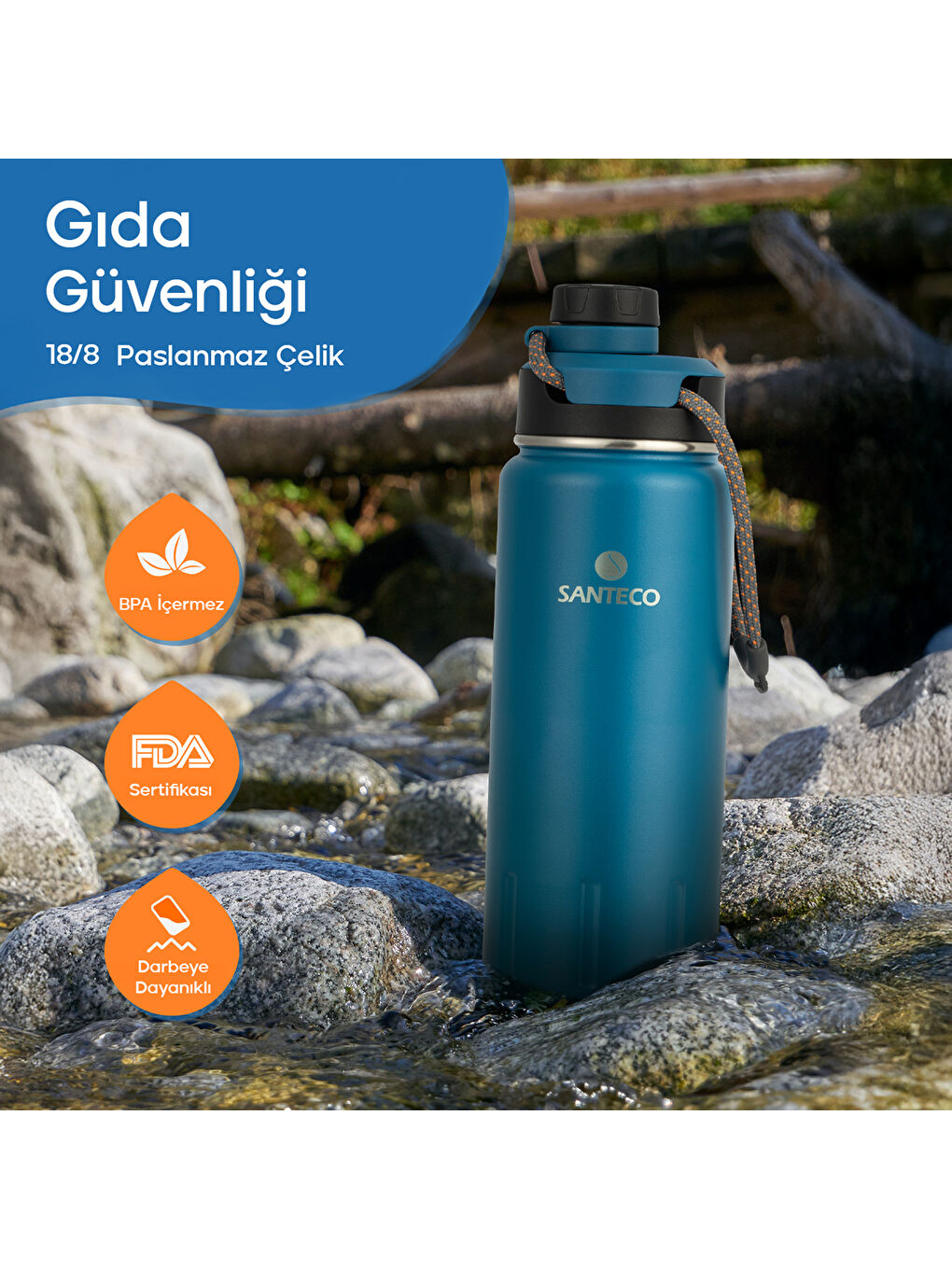 Ktwo Sporcu Termosu 710 Ml-Mavi-7