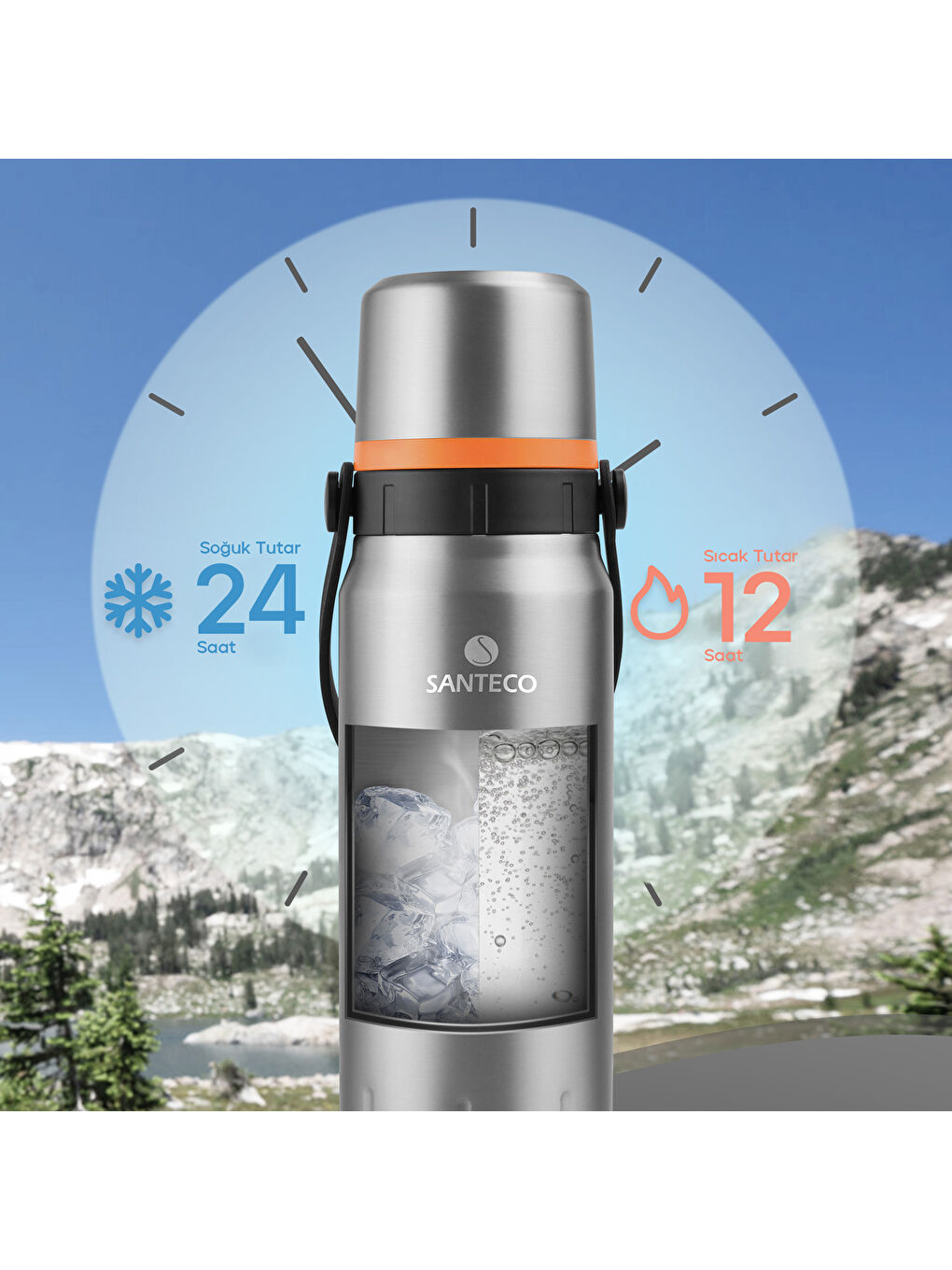 Gri Geilo Çok Amaçlı Çelik Termos- 1.2 L-4