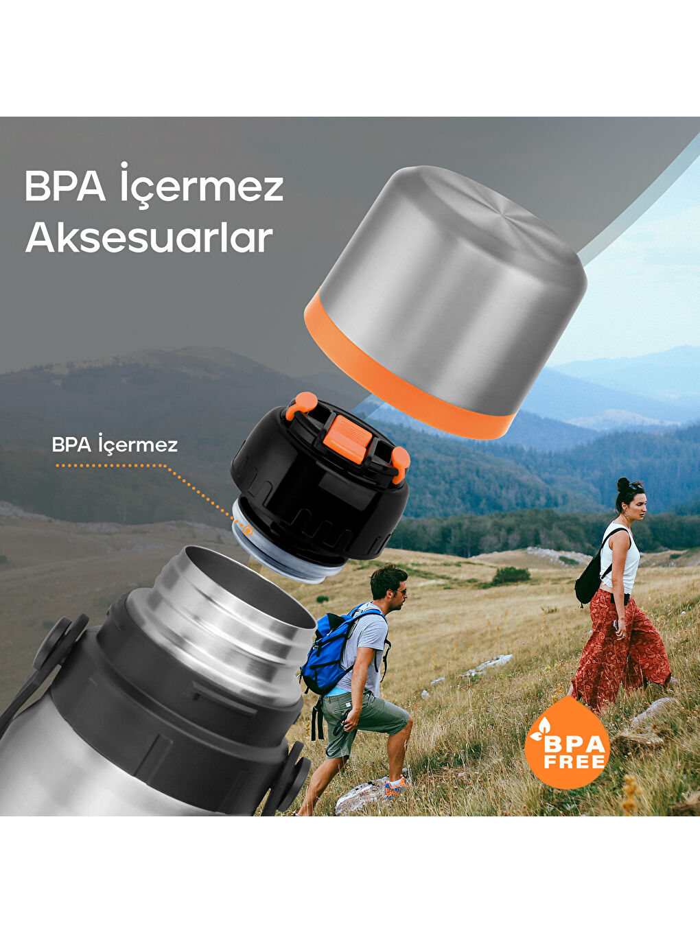 Gri Geilo Çok Amaçlı Çelik Termos- 1.2 L-6