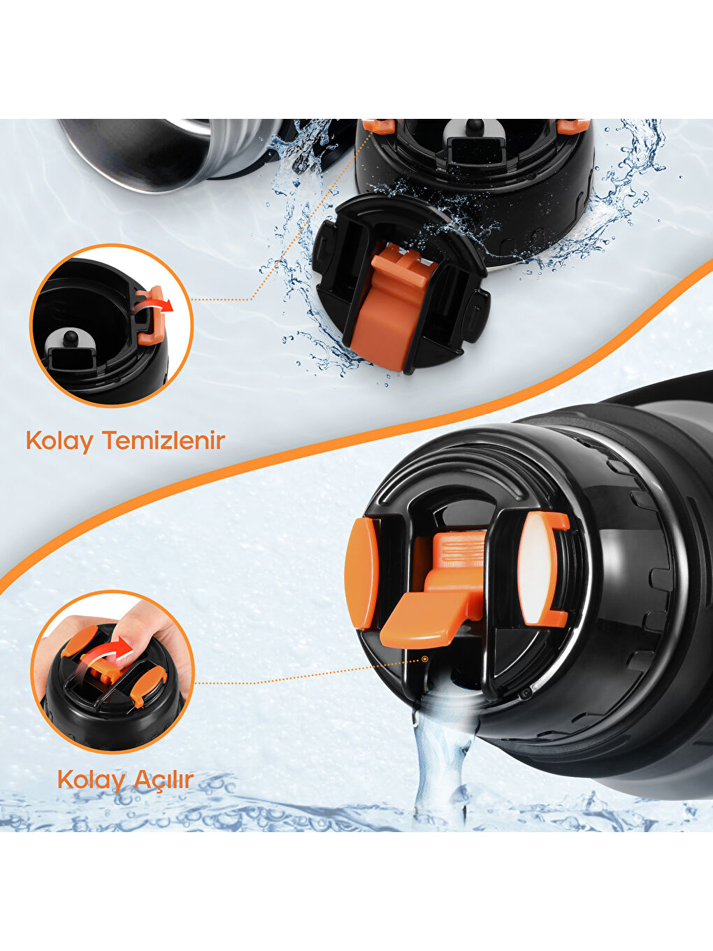 Gri Geilo Çok Amaçlı Çelik Termos- 1.2 L-7