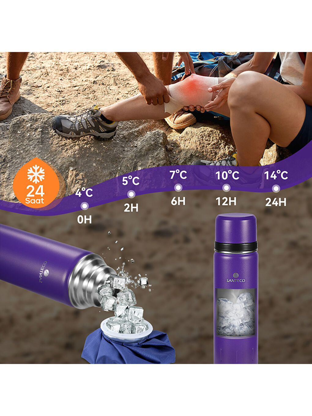 Kolima 2 Kapaklı Termos 1 L-Mor-7