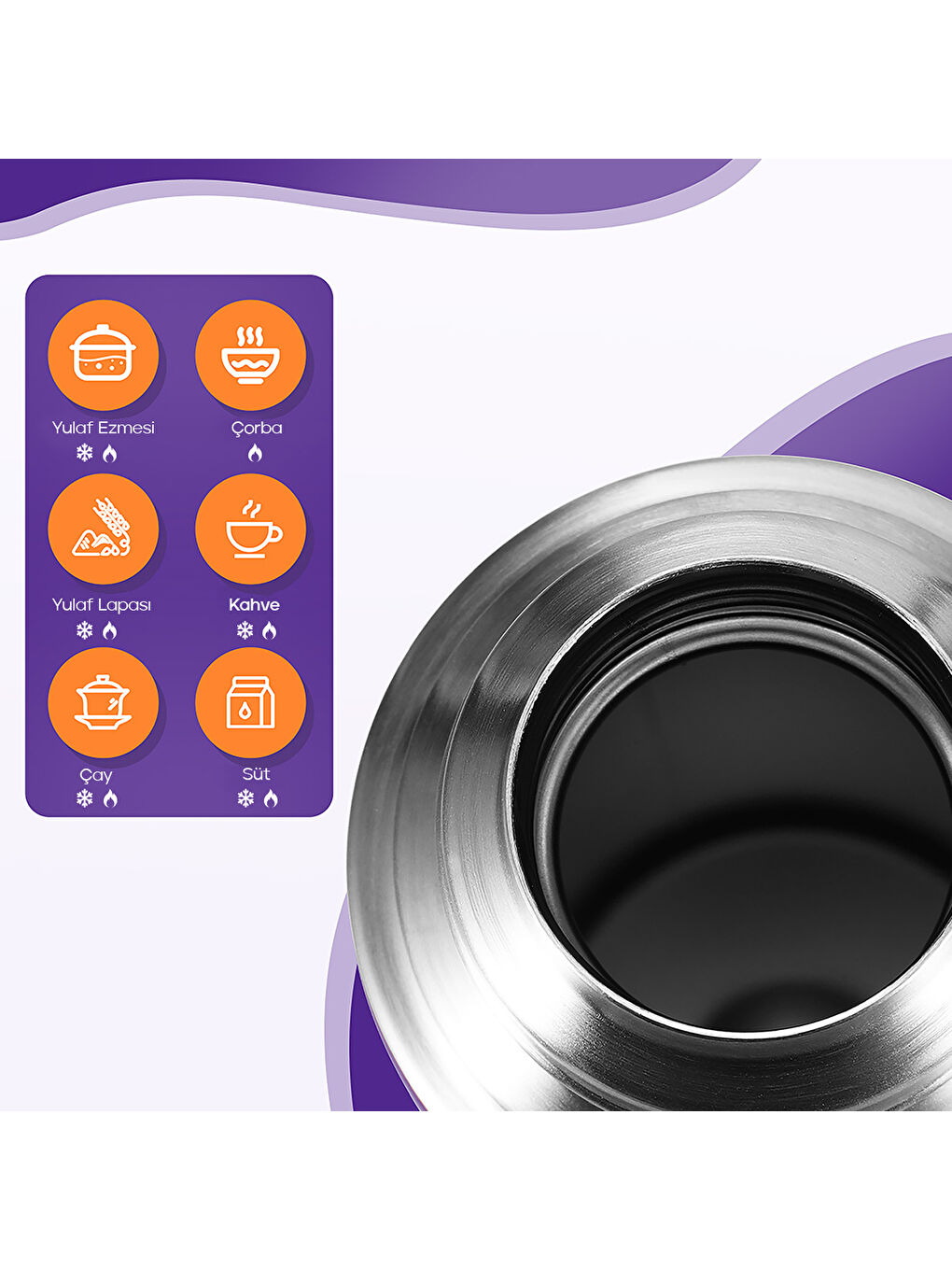 Kolima 2 Kapaklı Termos 1 L-Mor-9