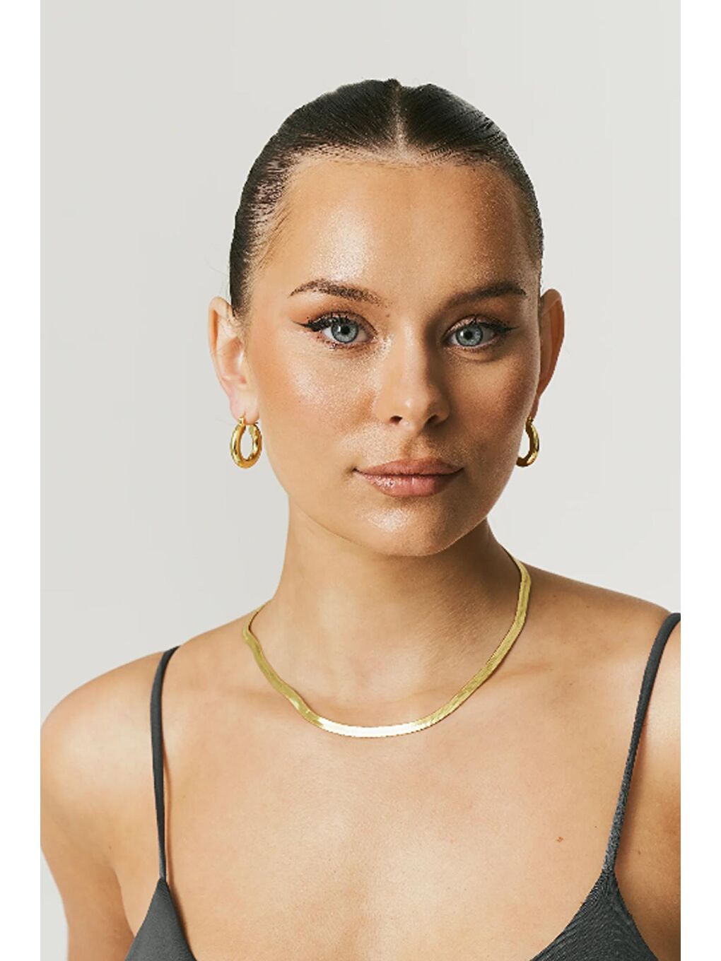 Sarı Minimalist Boru Halka Küpe 2.5 cm