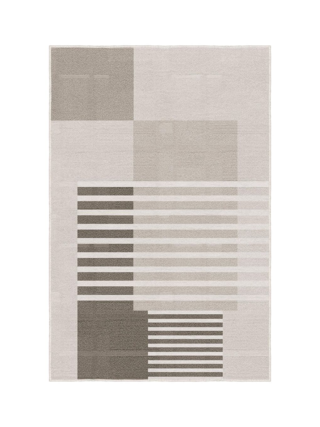 Kahverengi Özel Tasarım, Kaymaz Taban, İnce, Yıkanabilir, Modern Halı WOOKECE1483 160x230-3