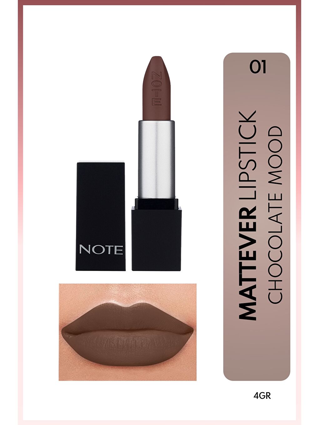 Note Cosmetics Mattever Lipstick Yarı Mat Saten Bitişli Ruj 01 Chocolate Mood - Kahverengi