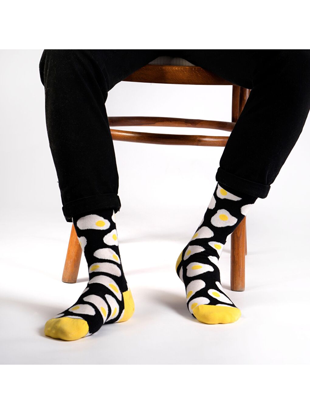 OZZY SOCKS Sarı-Siyah Çiftler için 2 li EGG Desen  Hediye paketi - 2