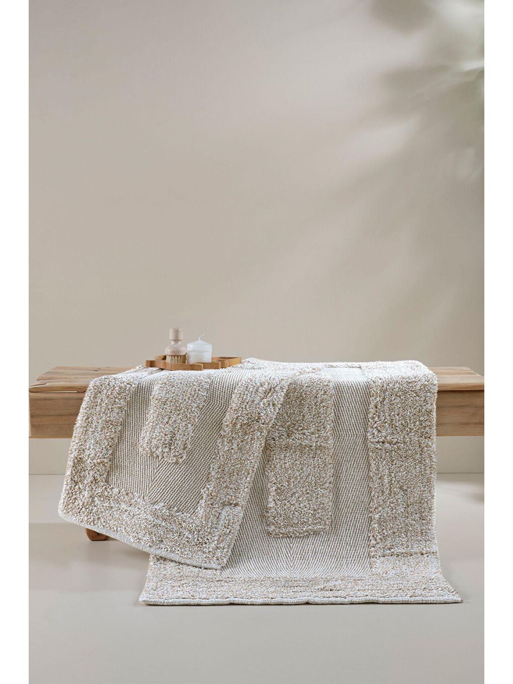 Kahverengi Vivian %100 Pamuk Banyo Paspası 2'li Kahve 40x60+60x90