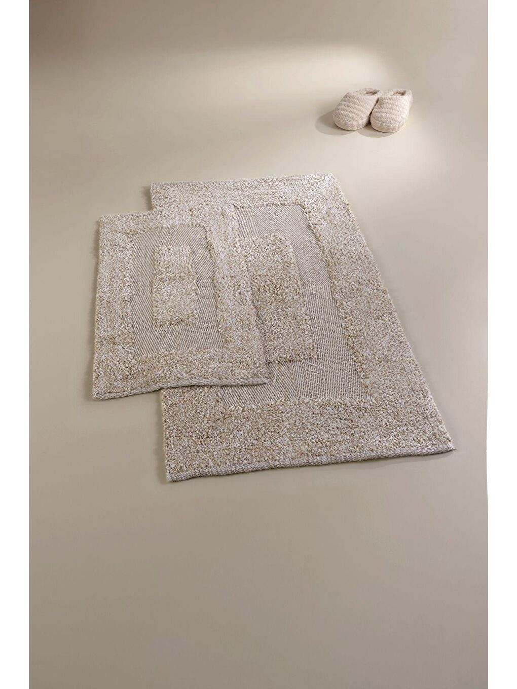 Kahverengi Vivian %100 Pamuk Banyo Paspası 2'li Kahve 40x60+60x90-1