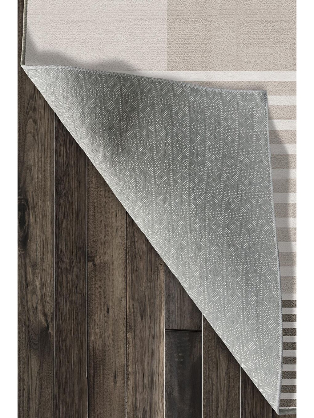 Kahverengi Özel Tasarım, Kaymaz Taban, İnce, Yıkanabilir, Modern Halı WOOKECE1483 80x150-6