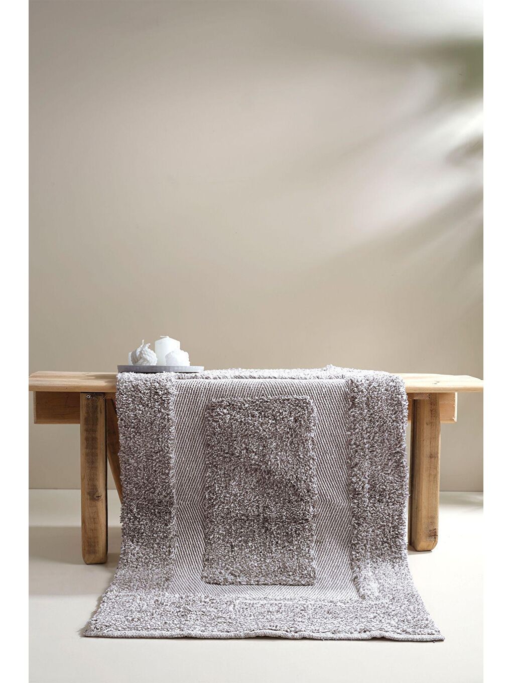 Vivian %100 Pamuk Banyo Paspası Gri 70x110