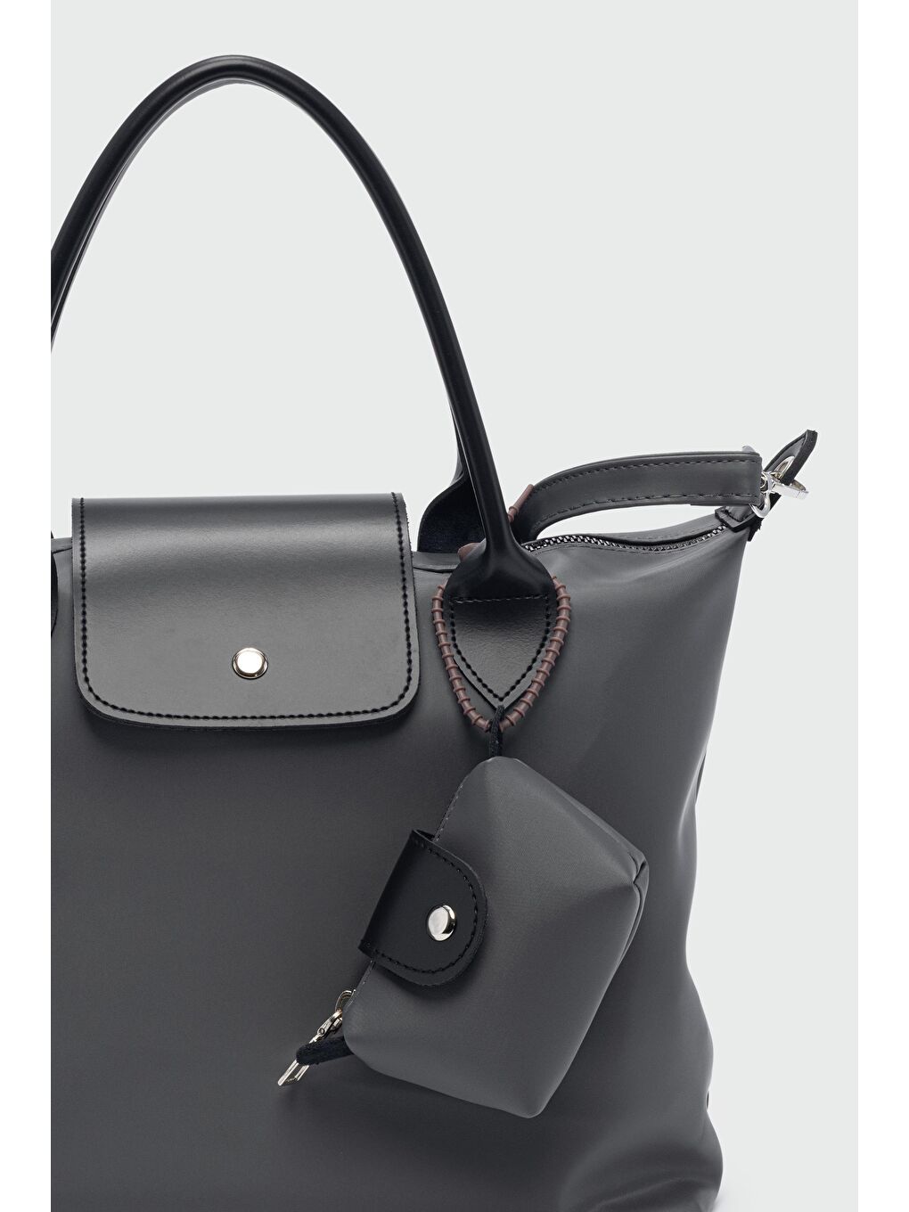 Booster Charmlı Omuz Çantası Antrasit-1