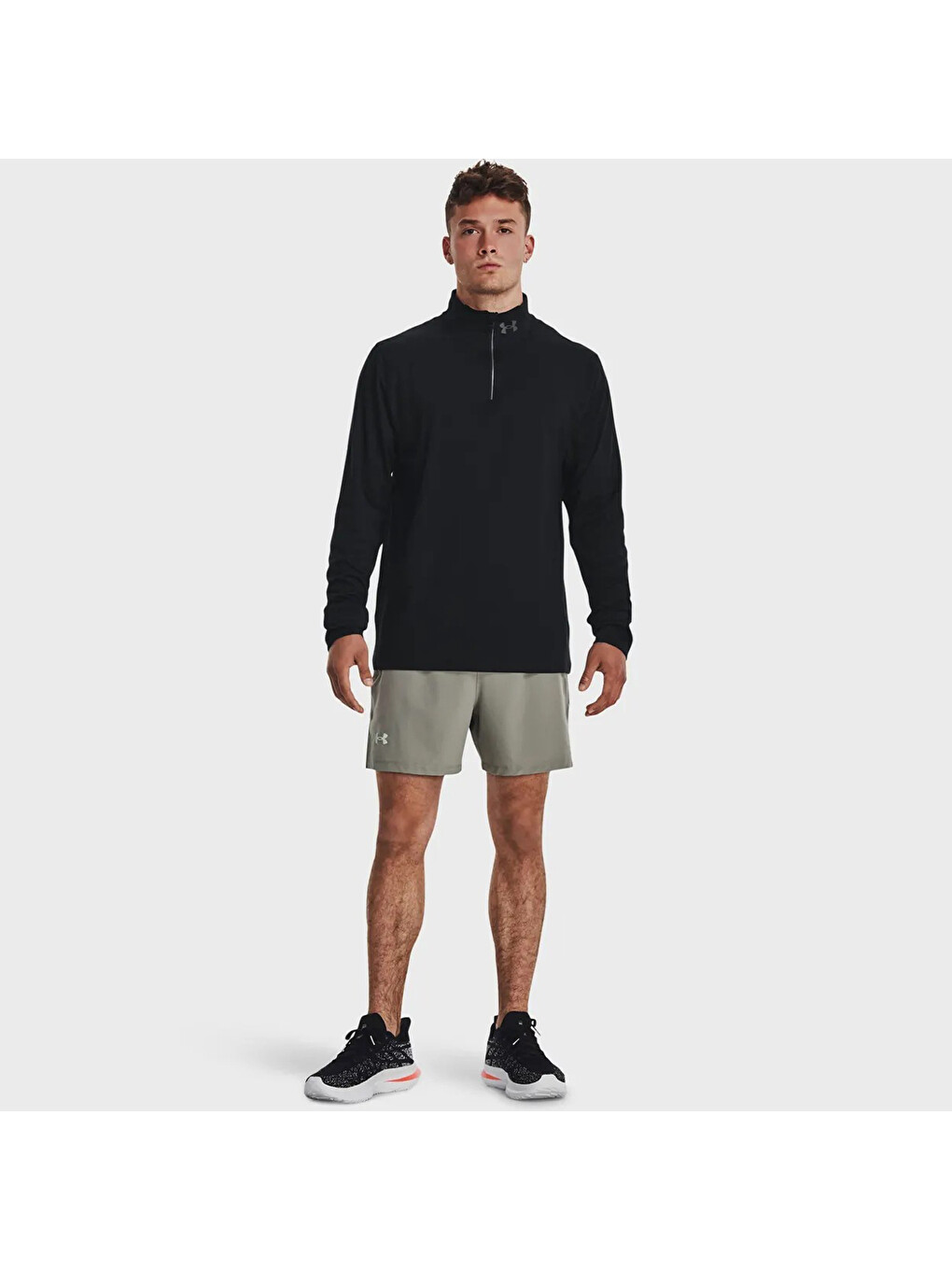 Launch Pro 1/4 Zip Erkek Siyah Uzun Kollu Tişört-2
