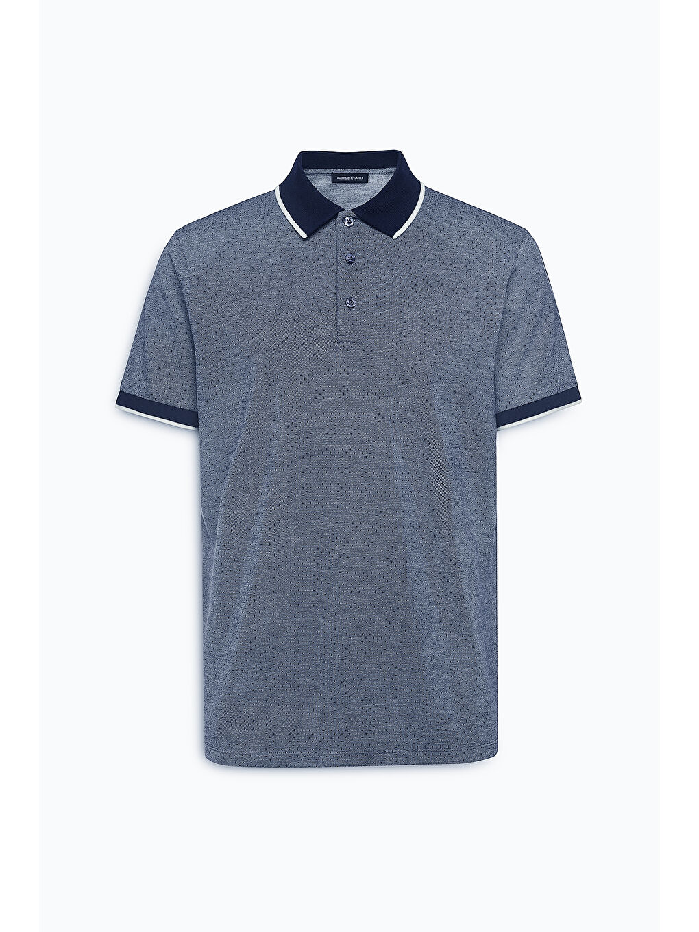 Erkek Lacivert Slim Fit Dar Kesim Polo Yaka Jakarlı Tişört-5