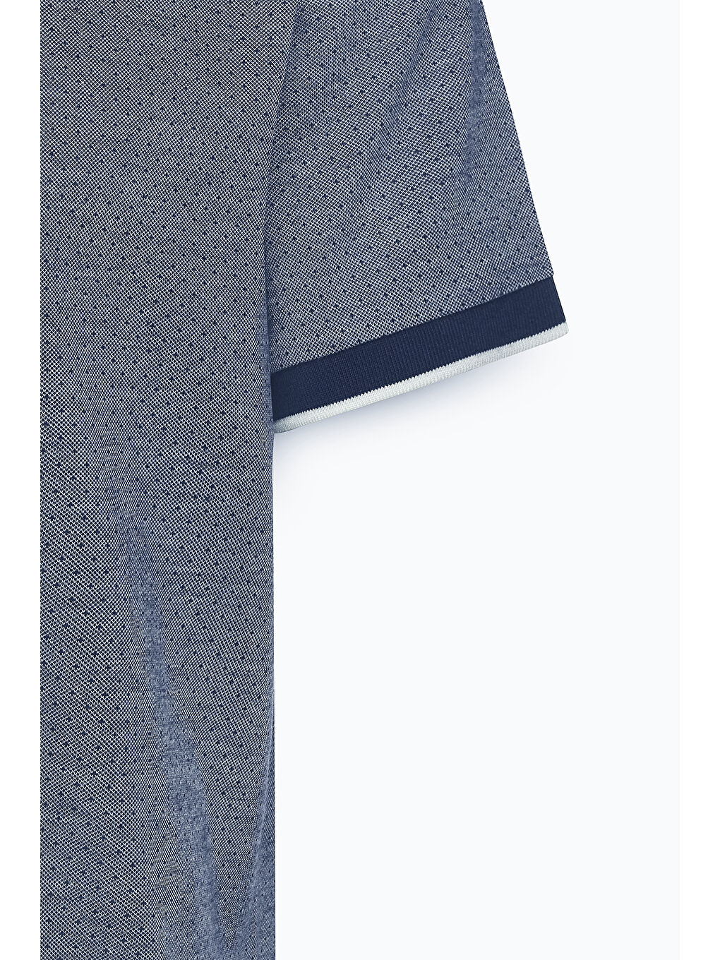 Erkek Lacivert Slim Fit Dar Kesim Polo Yaka Jakarlı Tişört-7