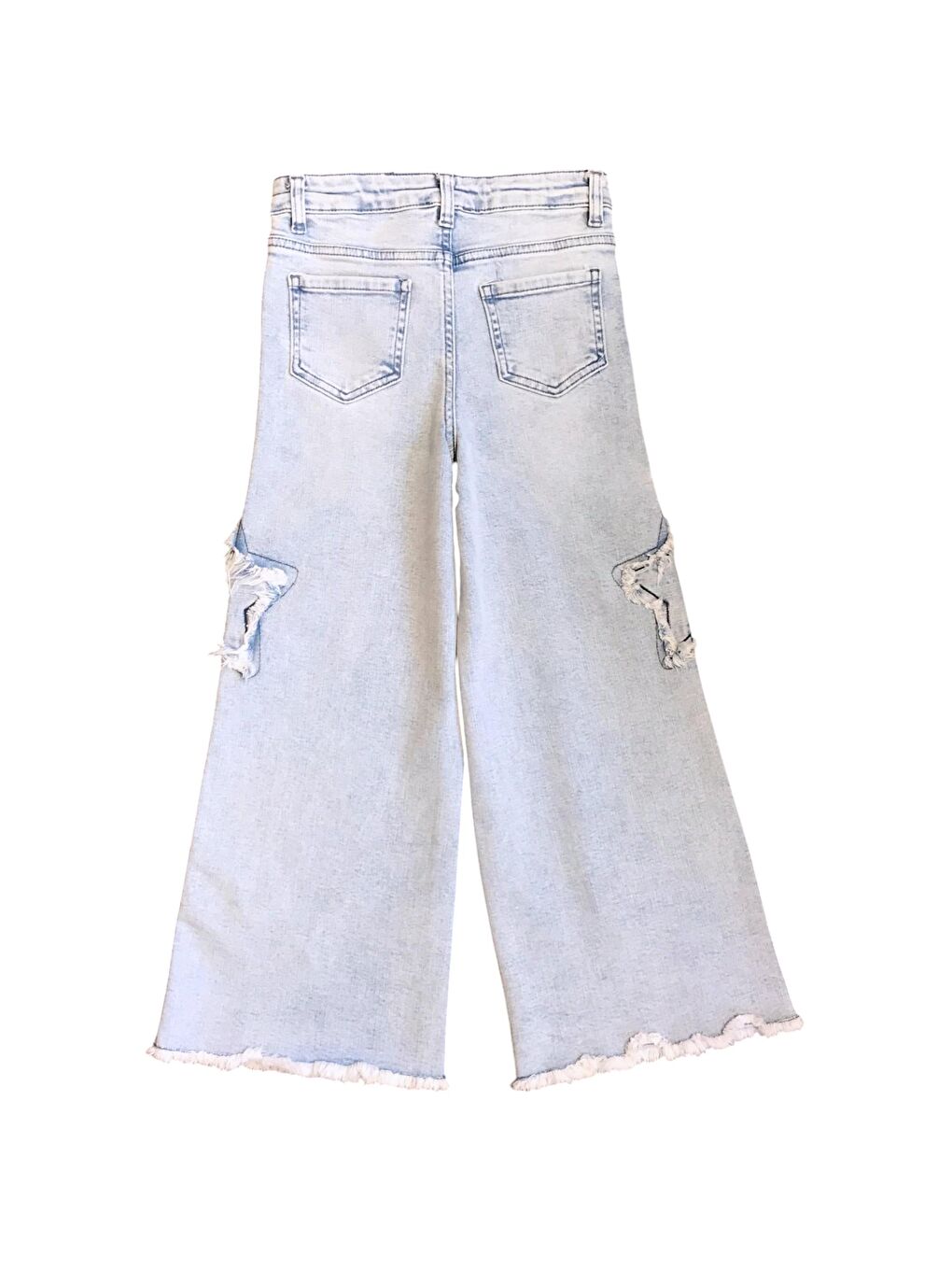 Mavi Kız Çocuk Yıldız İşlemeli Jean Pantolon-2