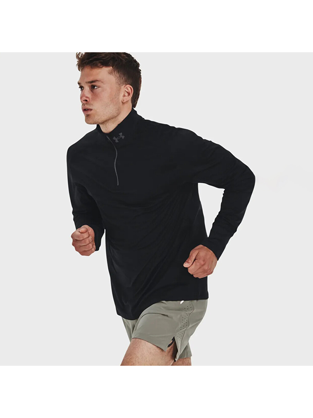 Launch Pro 1/4 Zip Erkek Siyah Uzun Kollu Tişört-3