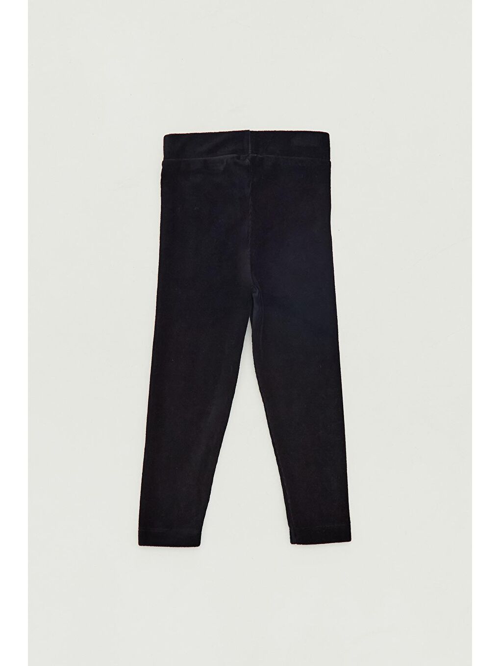 Siyah Fitilli Kadife Kız Çocuk Tayt-1